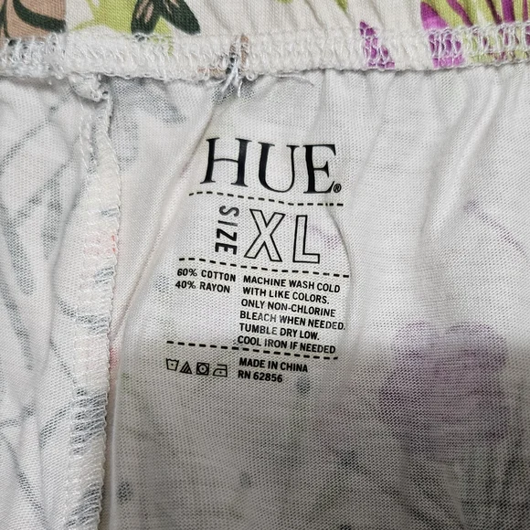 HUE Floral Print Pants with Purple and Green Highlights - Picture 3 of 5